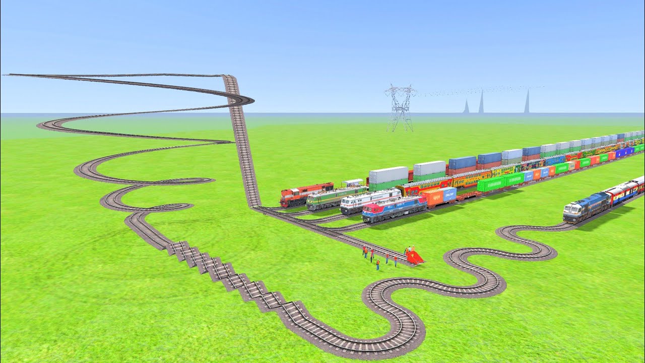 ONE TRACK OR FIVE TRAINS BUMPY CROSSING WITH RICKY CROSSING WAP7 WAP9 LOCOMOTIVE |Train Simulator| 