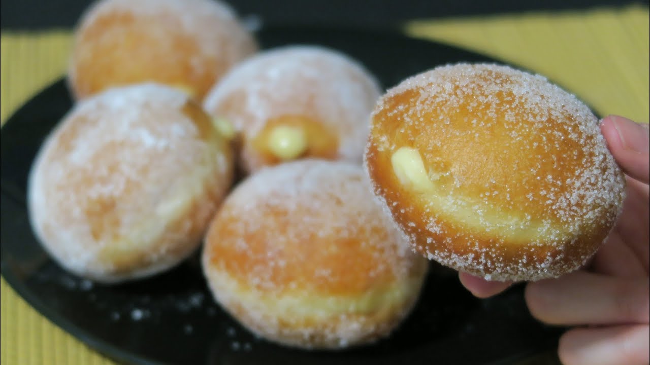 Berlinas CASERAS rellenas de crema | Receta FÁCIL PASO a PASO