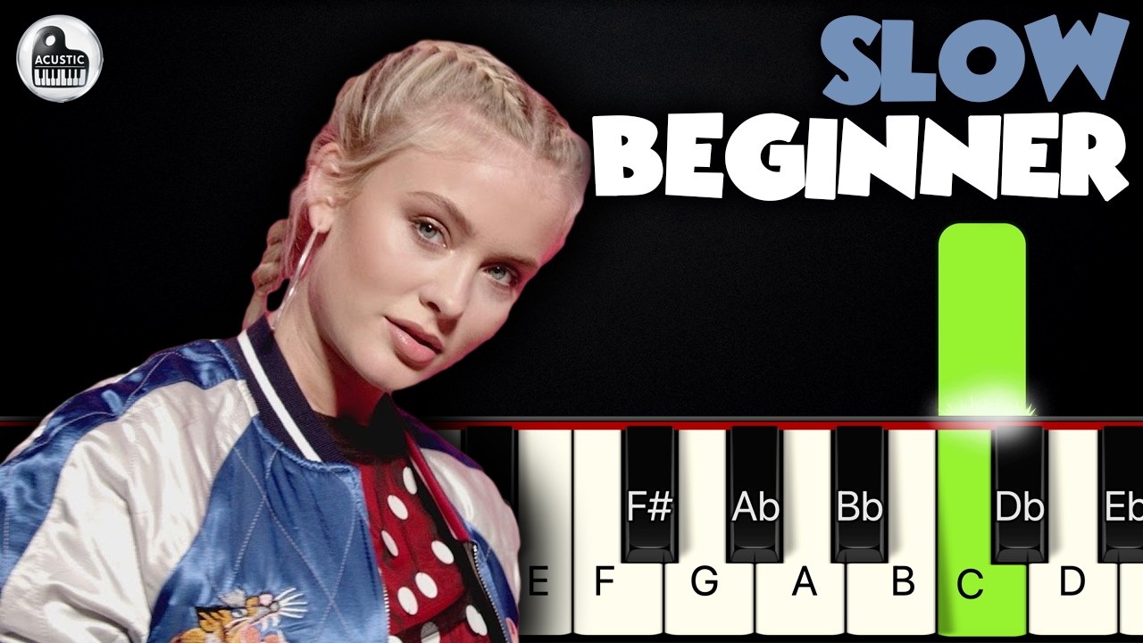 Lush Life - Zara Larsson | SLOW BEGINNER PIANO TUTORIAL by Betacustic