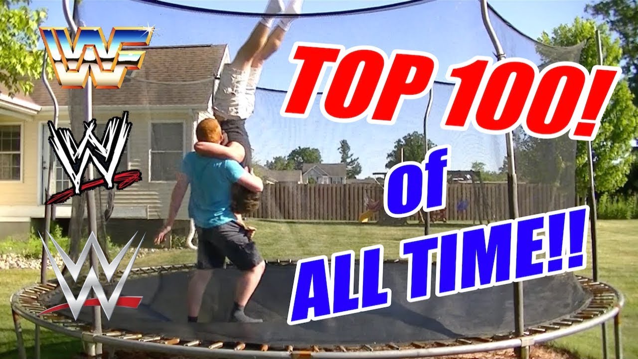Top 100 WWE Finishers of ALL TIME on Trampoline (Parts 1 & 2 Combined)