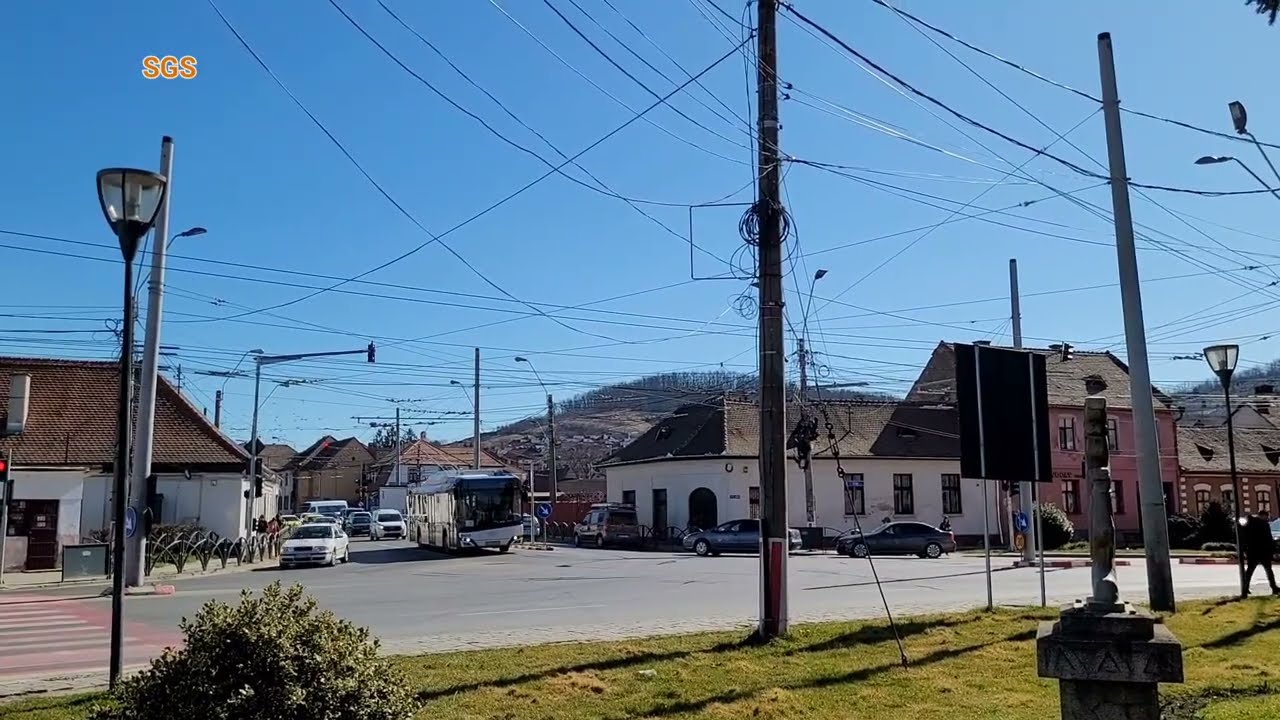 Mediaş: pod CFR. Trolleybus nr. 371, route T2