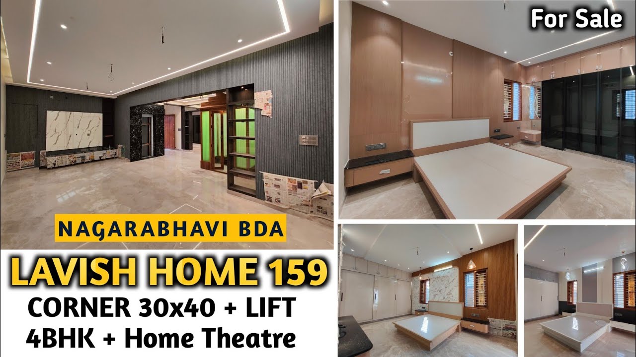 Corner Lavish Home 159 Nagarabhavi For Sale 4BHK + Home Theatre with Lift