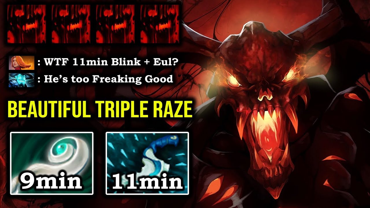 BEAUTIFUL TRIPLE RAZE SF GOD Crazy 9min Eul 13min Godlike 100% Magical Burst Deleted ALL DotA 2