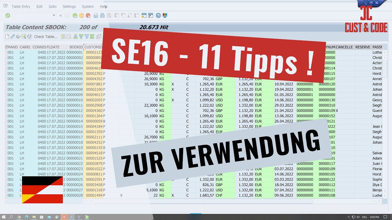 SE16 - 11 Hilfreiche Tipps und Tricks zur Verwendung [deutsch]