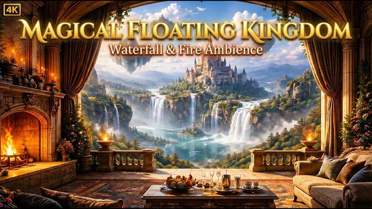The Citadel of the Sky: Fantasy Ambience from the High Balcony [Fire and Waterfall]