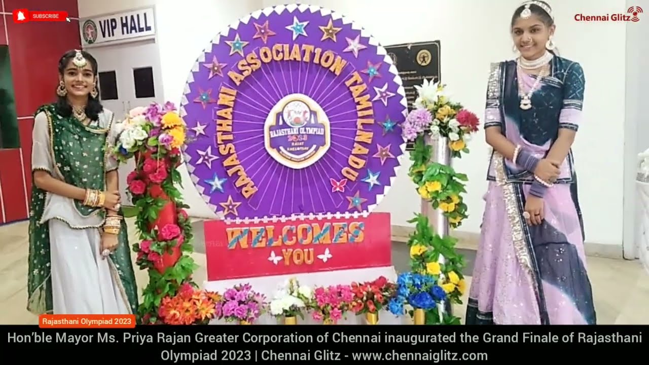 Mayor Priya Rajan Greater Corporation of Chennai inaugurate Grand Finale of Rajasthani Olympiad 2023