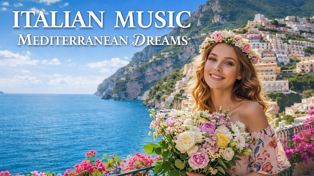🎶 Italian Vibes & Mediterranean Music 🎶 2+ Hours Scenic Amalfi Coast & Lake Como Relaxation 4K
