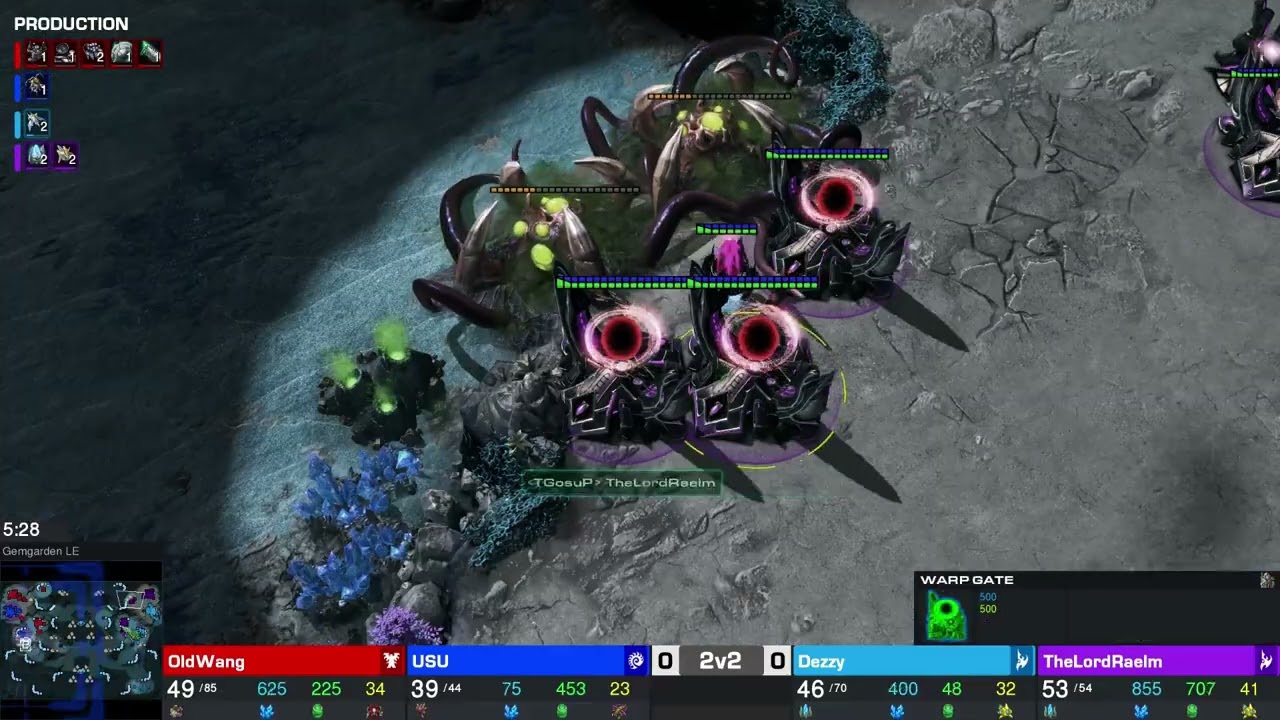 Starcraft II 2v2 Dezzy/Lordraelm vs Oldwang/USU