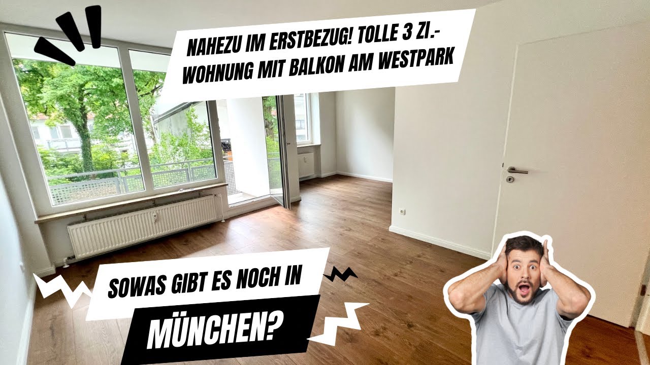 Nahezu im Erstbezug! Tolle 3 Zi.- Wohnung mit großem Balkon direkt am Seiteneingang vom Westpark!