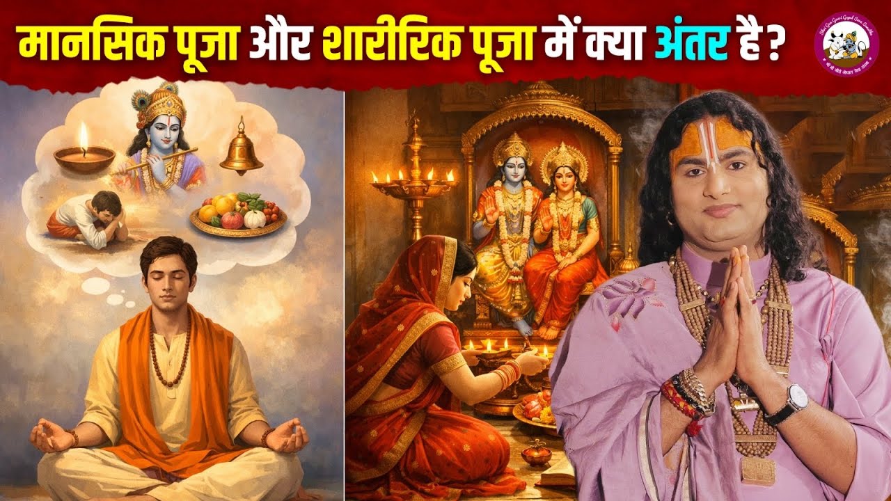 मानसिक पूजा और शारीरिक पूजा में क्या अंतर है? | श्री अनिरुद्धाचार्य जी महाराज 