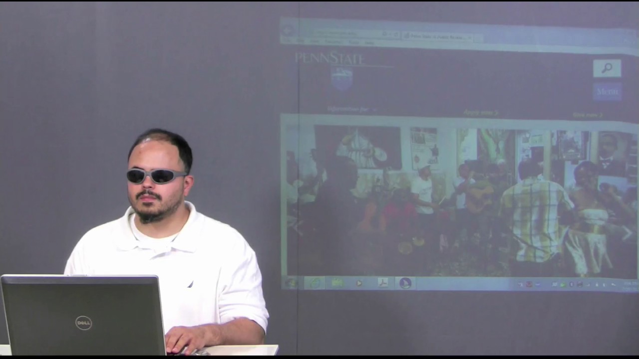 Demonstration of JAWS screen reader