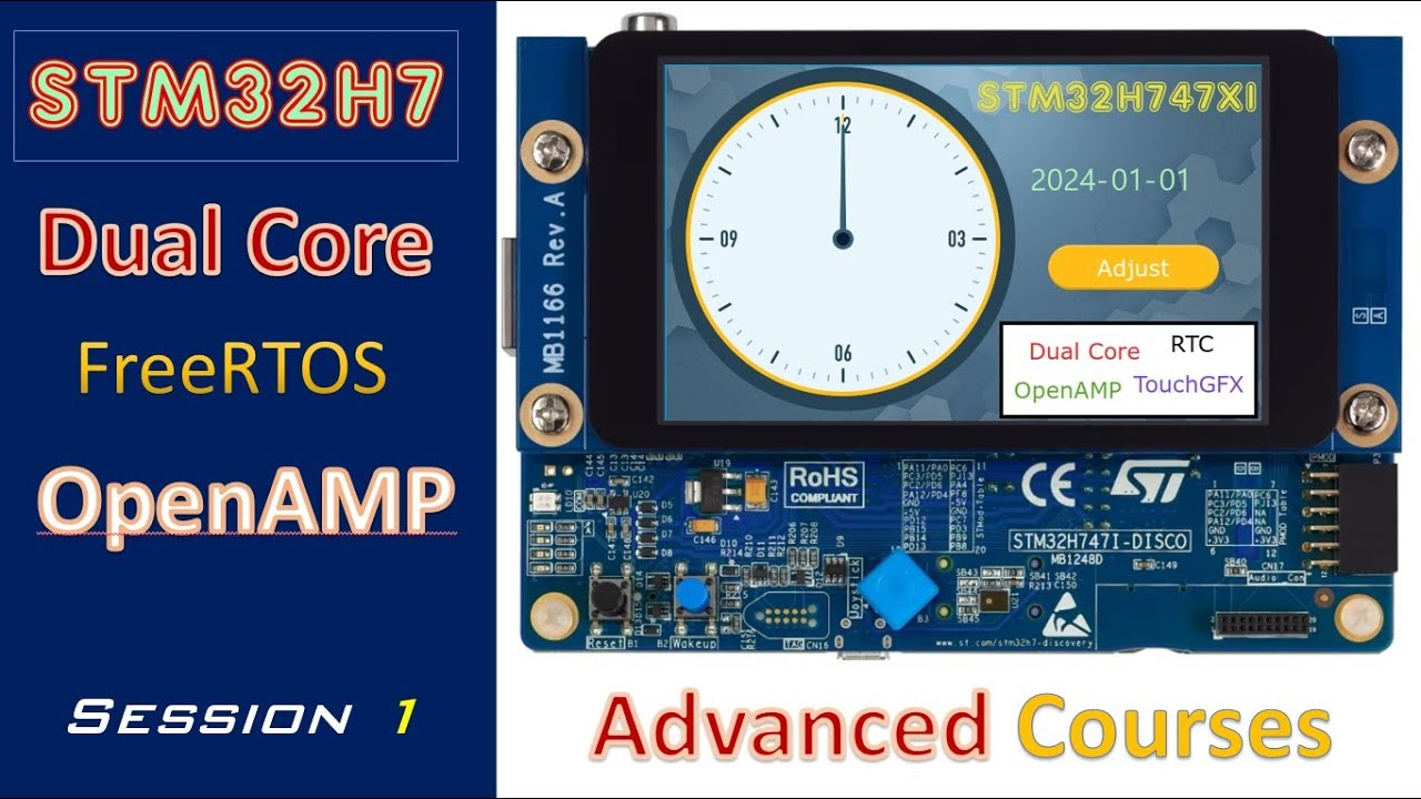 STM32 Mastering STM32H747 Dual-Core MCU | FreeRTOS, OpenAMP, and TouchGFX STM32H7 analogy clock