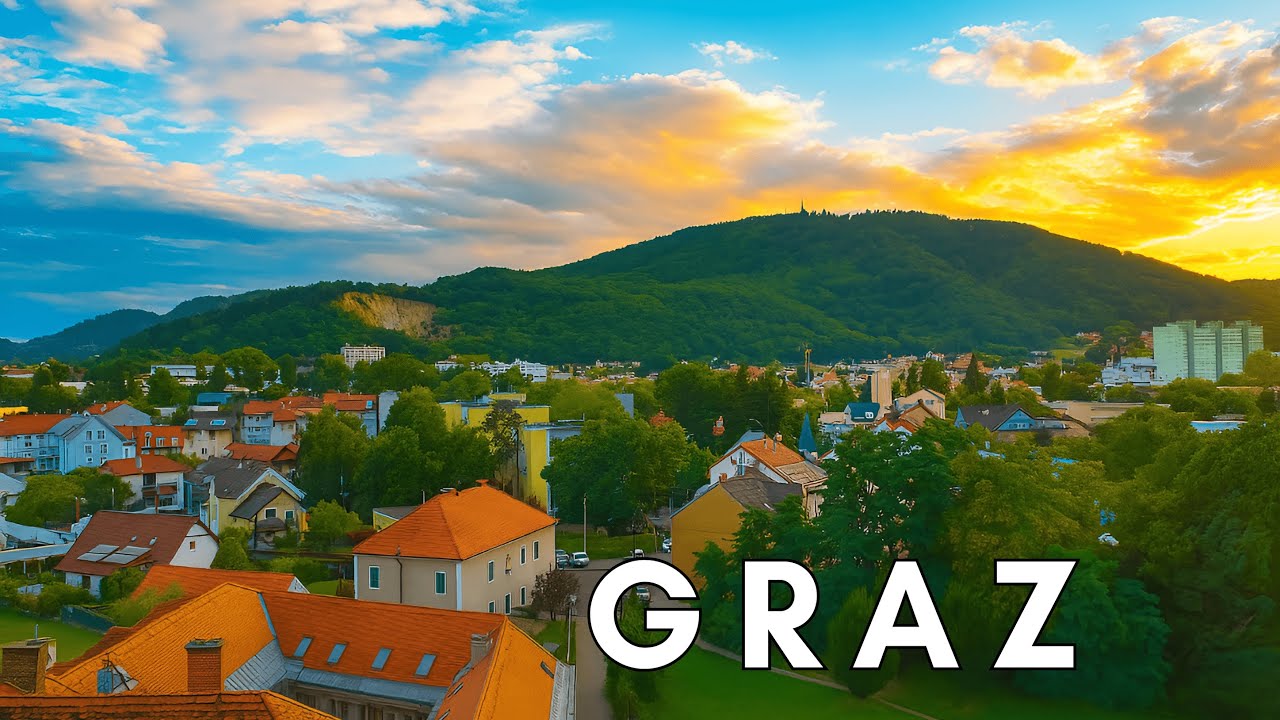 Грац Кальвариенберг на закате 4K