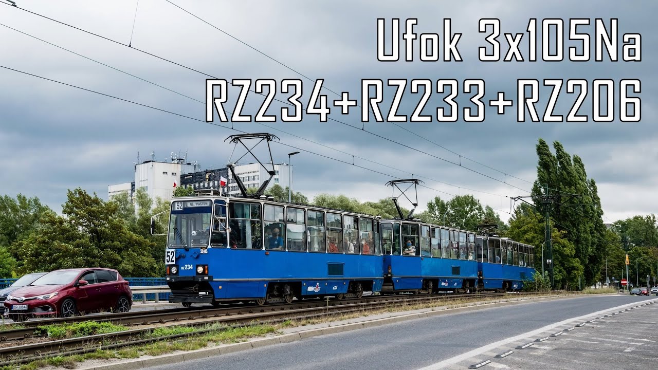 Konstal 105Na+105NaD+105Na RZ234+RZ233+RZ206 - MPK Kraków [Przejazd, 52]