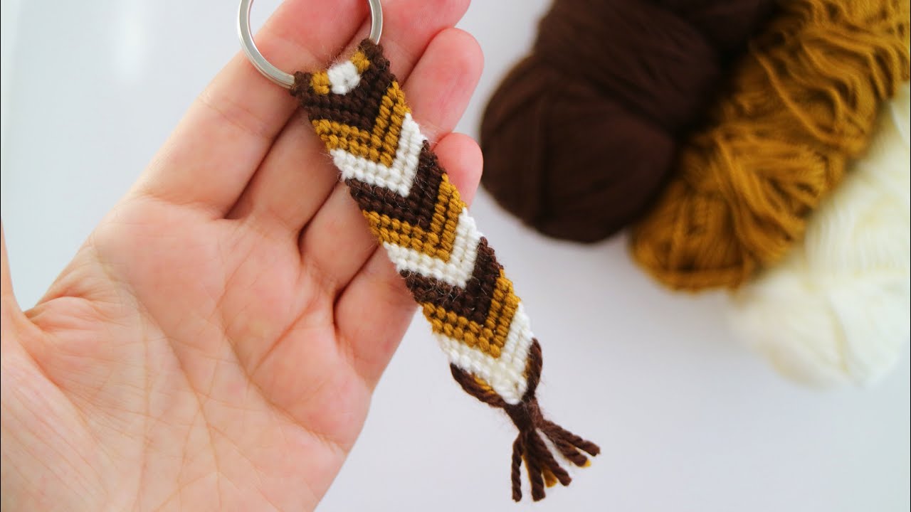 PATİK İPİNDEN Makrome Anahtarlık Yapımı DETAYLI ANLATIMLI🧶🧡#368