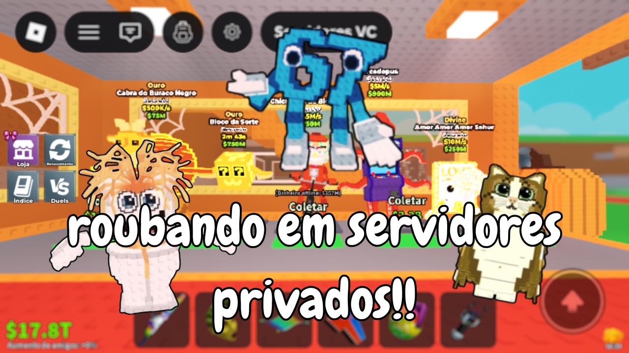 🔥ROUBANDO BRAINROTS EM SERVIDORES PRIVADOS NO MEIO DA ATUALIZAÇAO DO ROUBE UM BRAINROT! - DEU BOM!😱