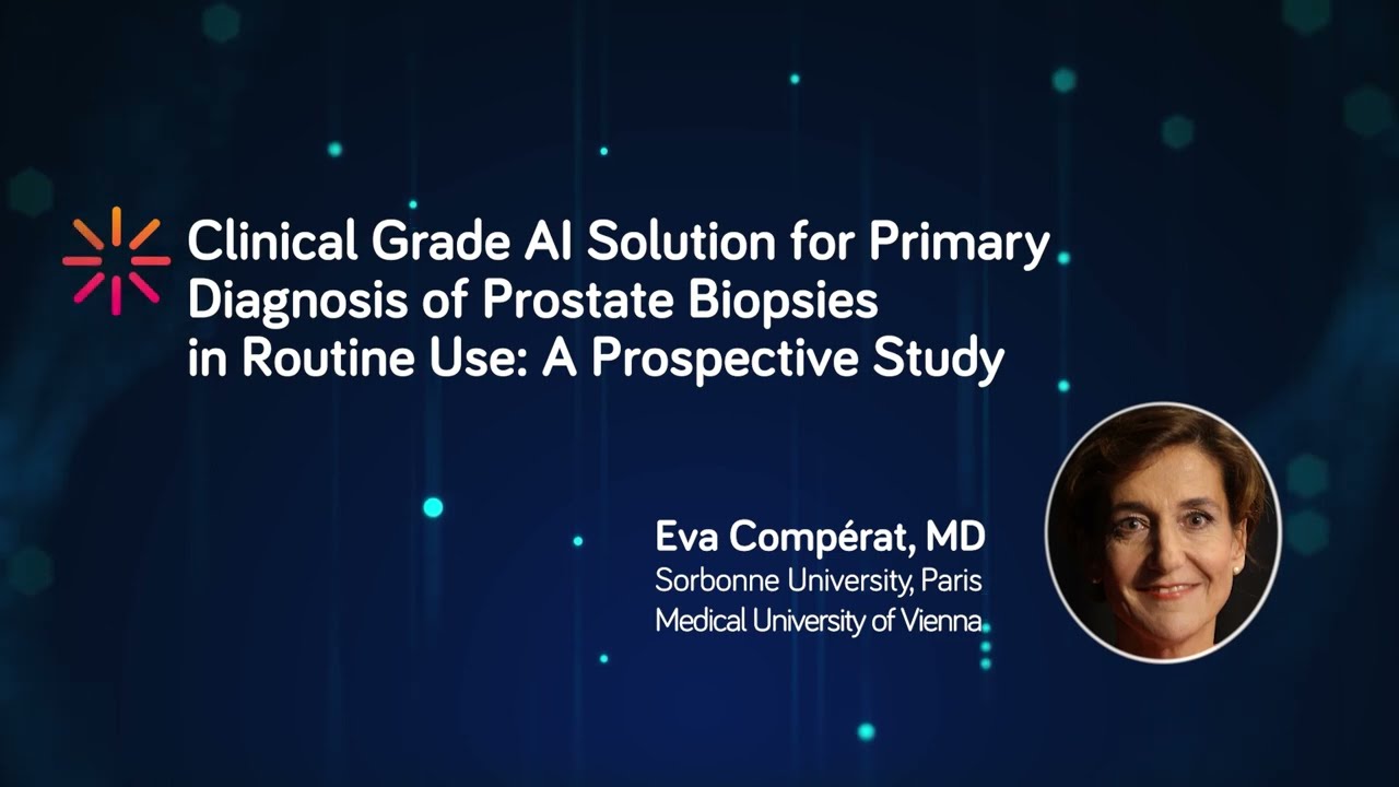 Dr. Eva Comperat presenting a study of Ibex AI in Primary Diagnosis of Prostate Cancer