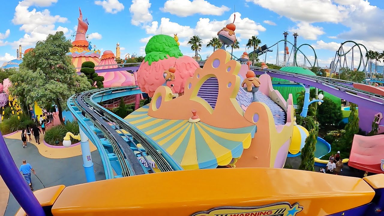 Left High in the Sky Seuss Trolley Train Ride! (Onride) Video Universal's Islands of Adventure 2022