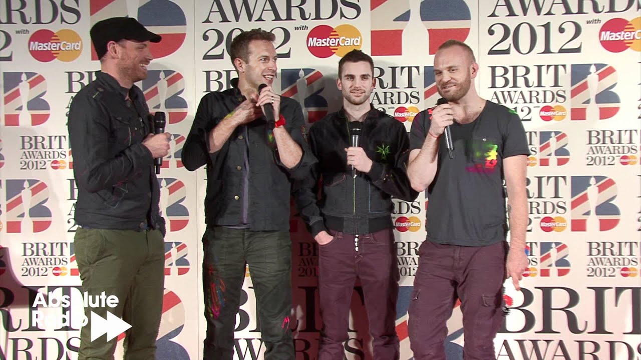 Coldplay backstage at BRIT Awards 2012
