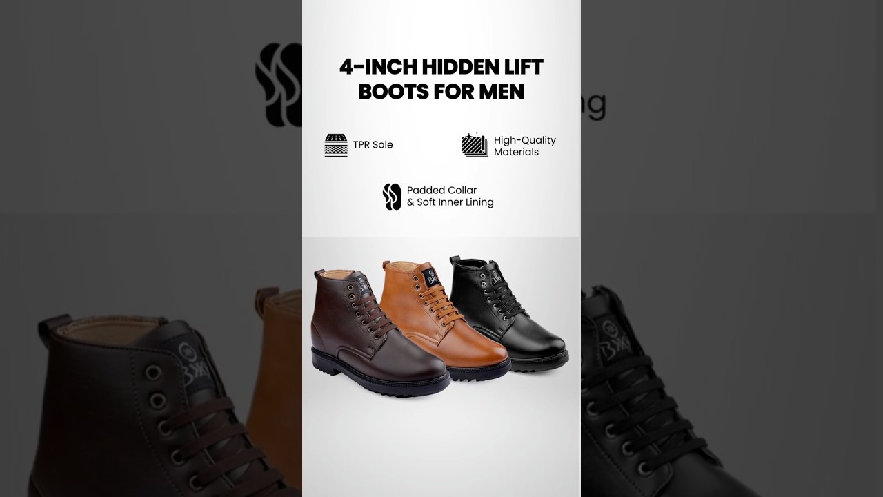4-Inch Elevator Boots for Men | Instantly Look Taller Without Anyone Knowing!