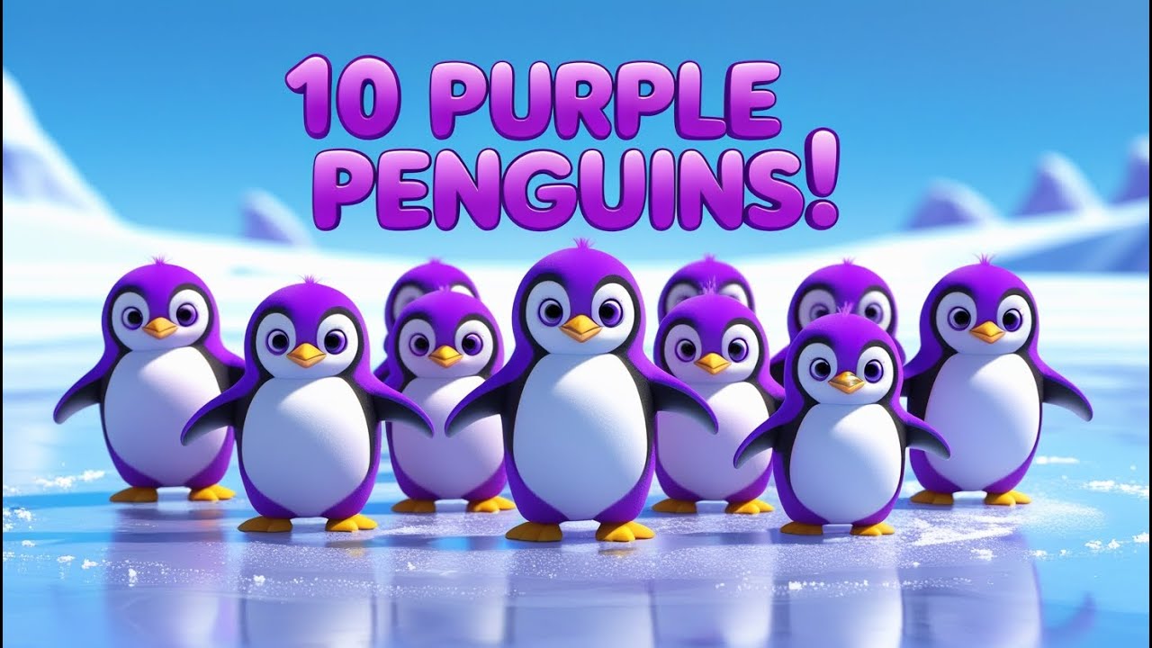 Purple Penguins Parade: 10 to 1 Countdown | Nursery Rhyme