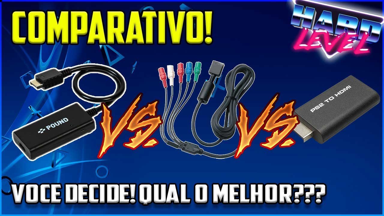PS2 Comparativo de imagem! Pound HD Link Cable vs Componente vs PS2 to HDMI Qual o melhor???