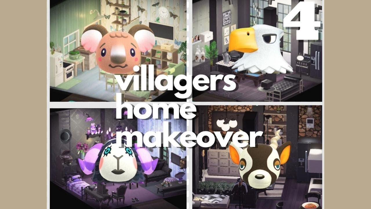 Villagers Home Makeover Part 4 | ACNH Silent ASMR Decorating | Apollo, Melba, Muffy, Zell