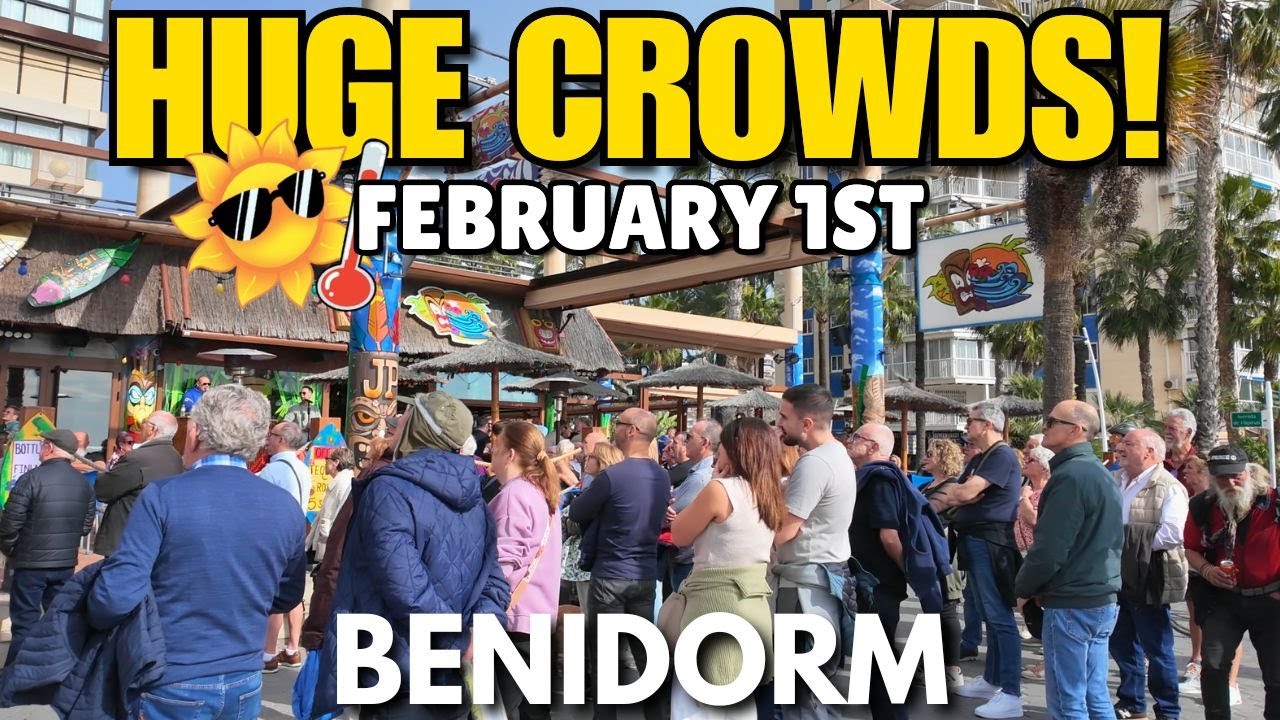 Benidorm FEBRUARY 1ST! 😲☀️ PACKED Levante Beach & HOT WINTER Weather!