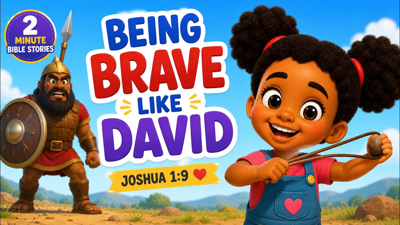 2 Minute Bible Stories | Be Brave Like David! 🦁 | Christian Kids