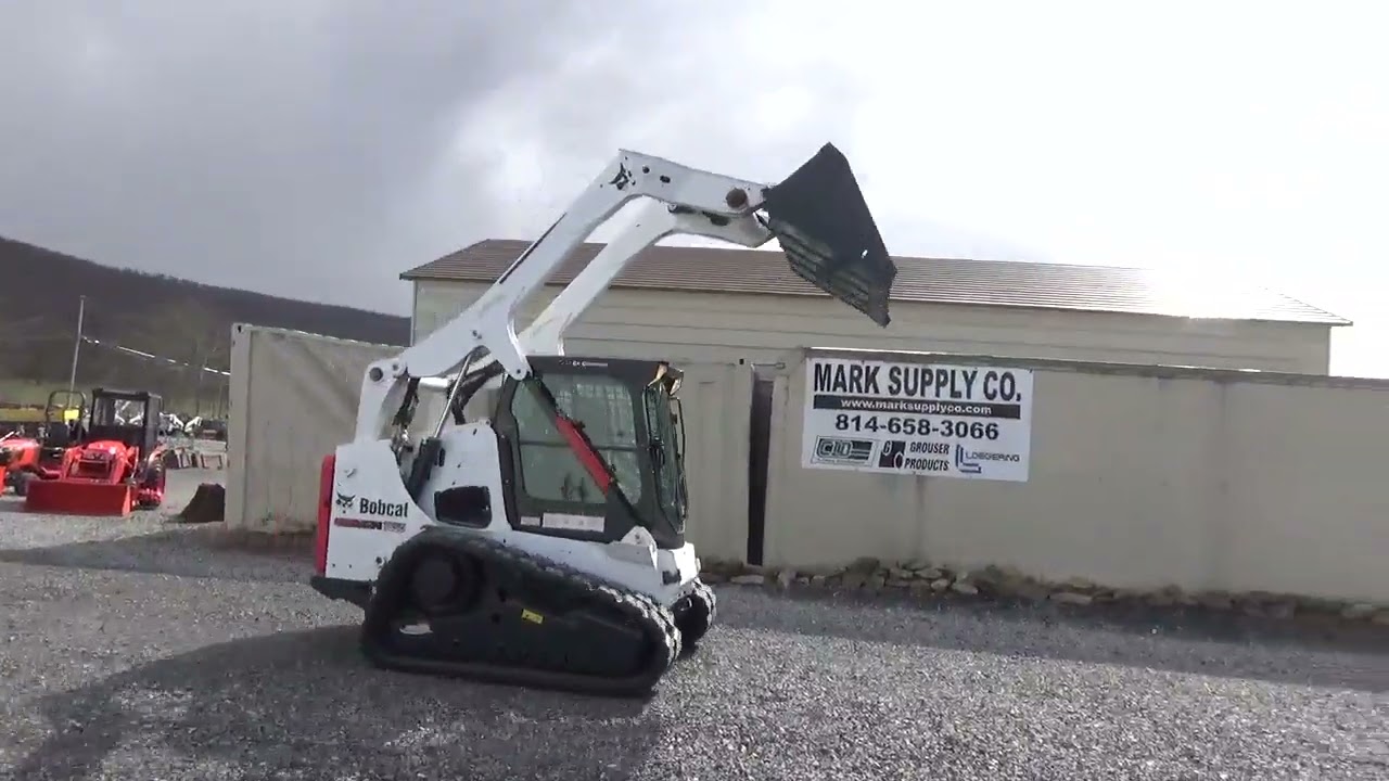 2012 Bobcat T650 Rubber Track Skid Steer Loader Cab Heat Air Power Attach Wide Track For Sale Nice !