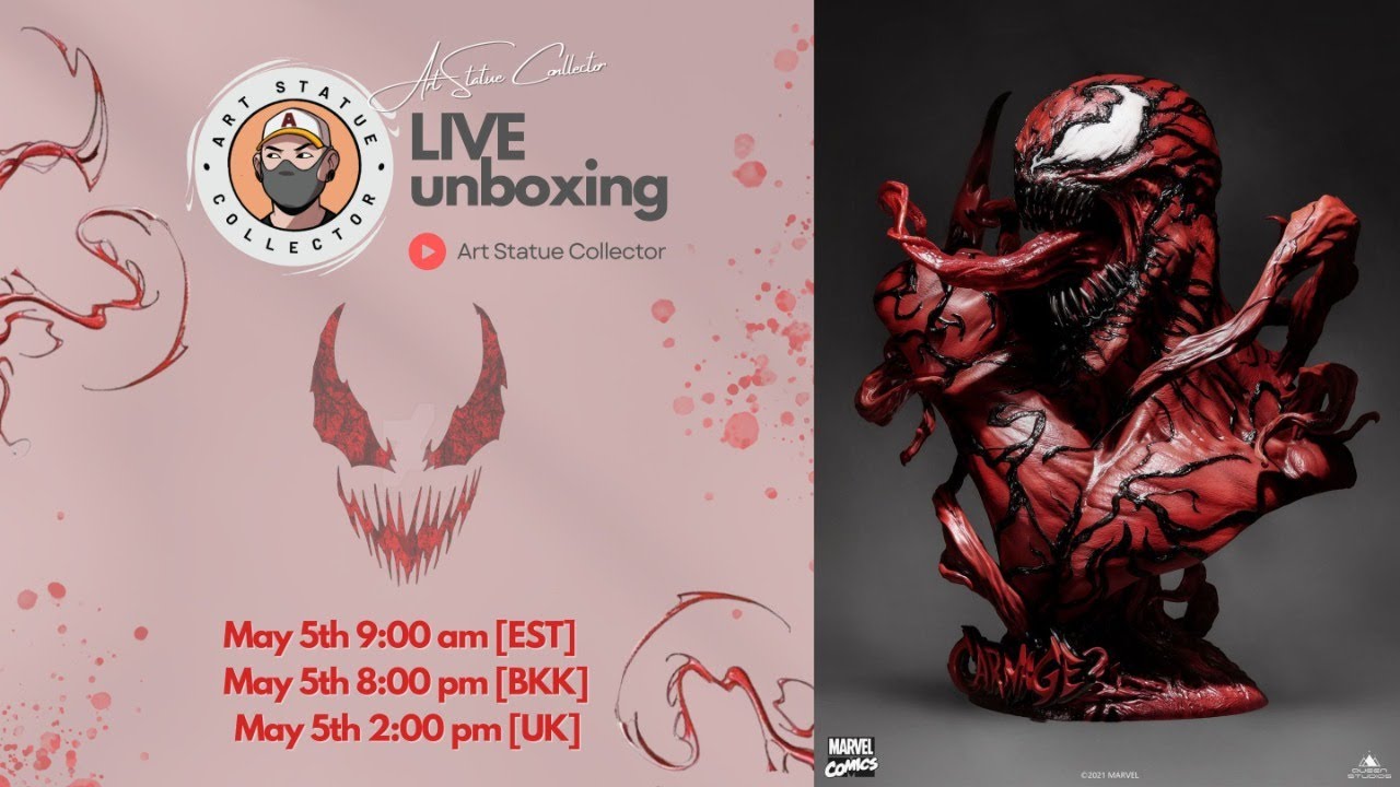Carnage Life Size Bust [Live Unboxing] | Queen Studios Collectibles