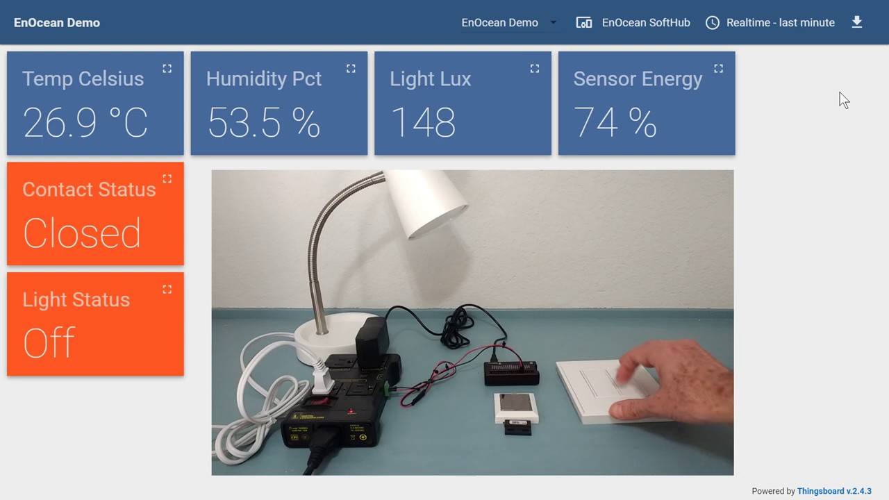 OmnIoT SoftHub BLE beacon support, featuring EnOcean energy harvesting sensors