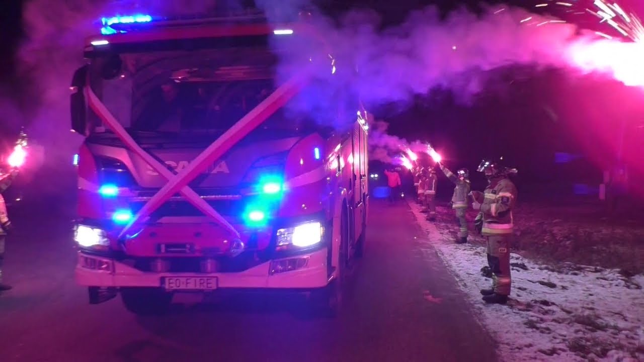 Powitanie nowego wozu GBA 3/27 Scania P360/WISS dla OSP Pilaszków!