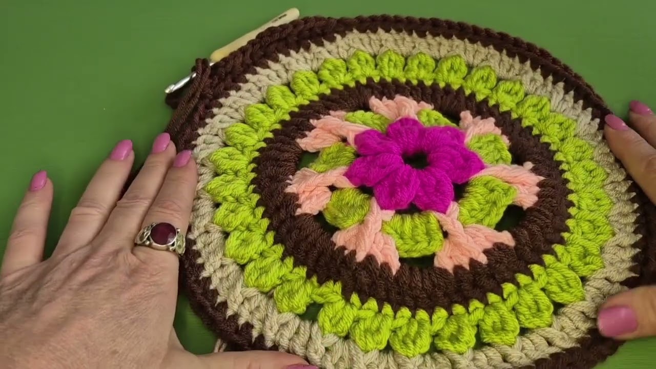 PART 1 Mandala tığ işi halı öğretim videosu🧶👌👌