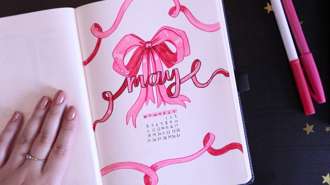 May 2020 Bullet Journal Plan With Me | ribbons themed 🎀