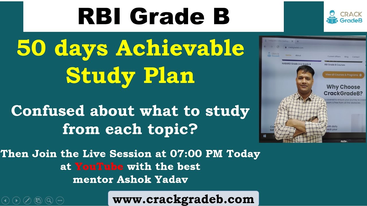 50 days Achievable Study Plan for RBI Grade B