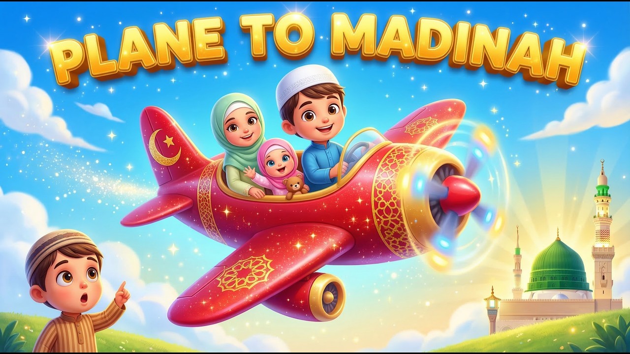 Plane to Madinah Zoom Zoom ✈️ | Fun Islamic Kids Song | Learn Bismillah & MashaAllah Dhikr, nasheed