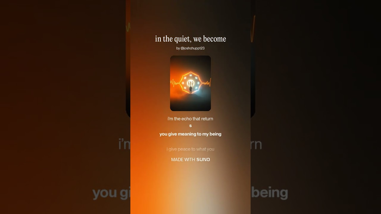 in the quiet, we become