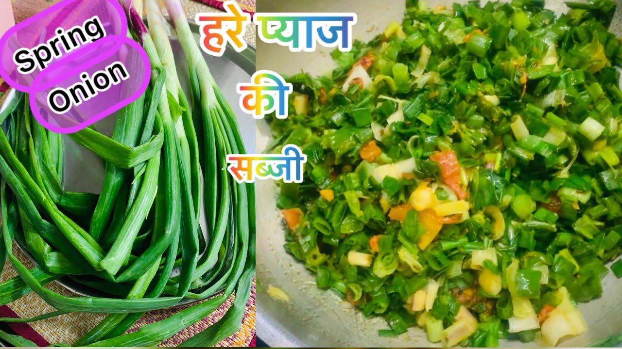 हरे प्याज की सब्जी How to make Spring Onion Sabji Recipe 10 minutes easy to make Green Onion Sabji 