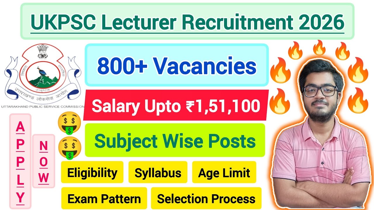 UKPSC Lecturer Recruitment 2026 || 808 PGT Vacancies || Apply Online || Uttarakhand Govt Jobs ||