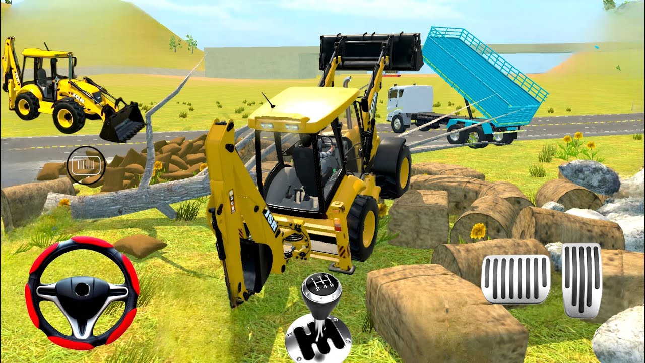 An exciting loading game with JCBs and trucks