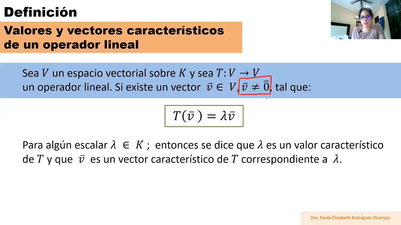 Clase 20 Álgebra Lineal. Transformaciones Lineales - Valores y vectores propios