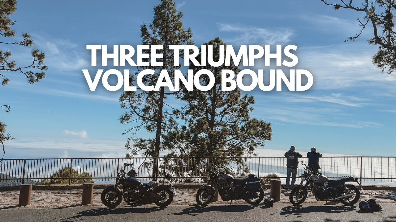 A Triumph Bobber, a T120 and Speed Twin 900, Volcano Bound