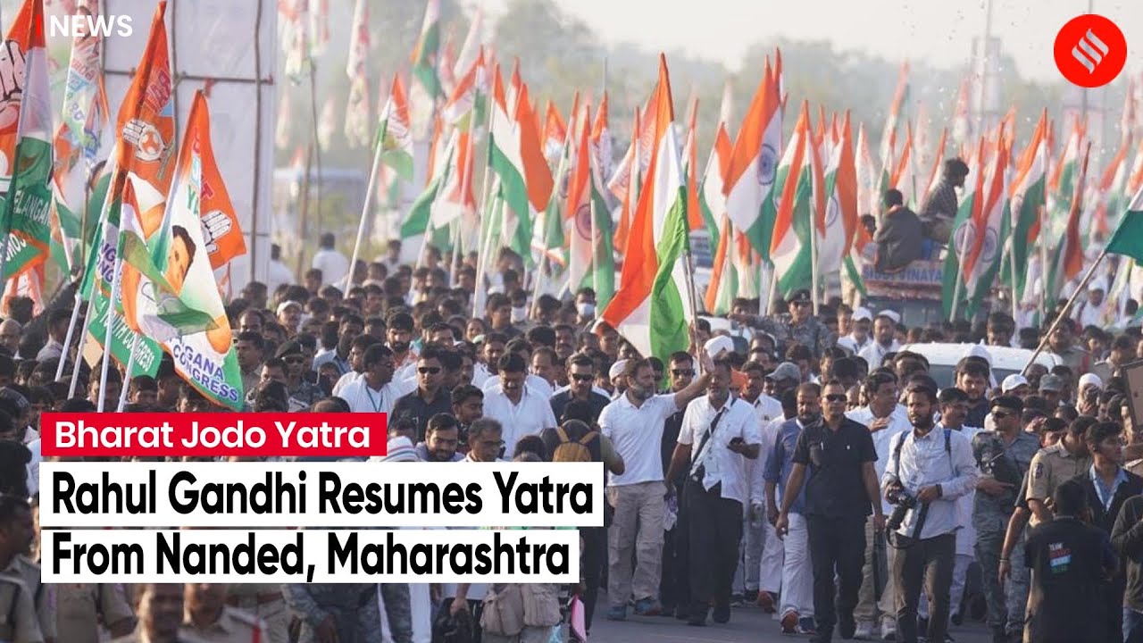 LIVE: Maharashtra Leg Of The Bharat Jodo Yatra Led By Rahul Gandhi Resumes From Nanded
