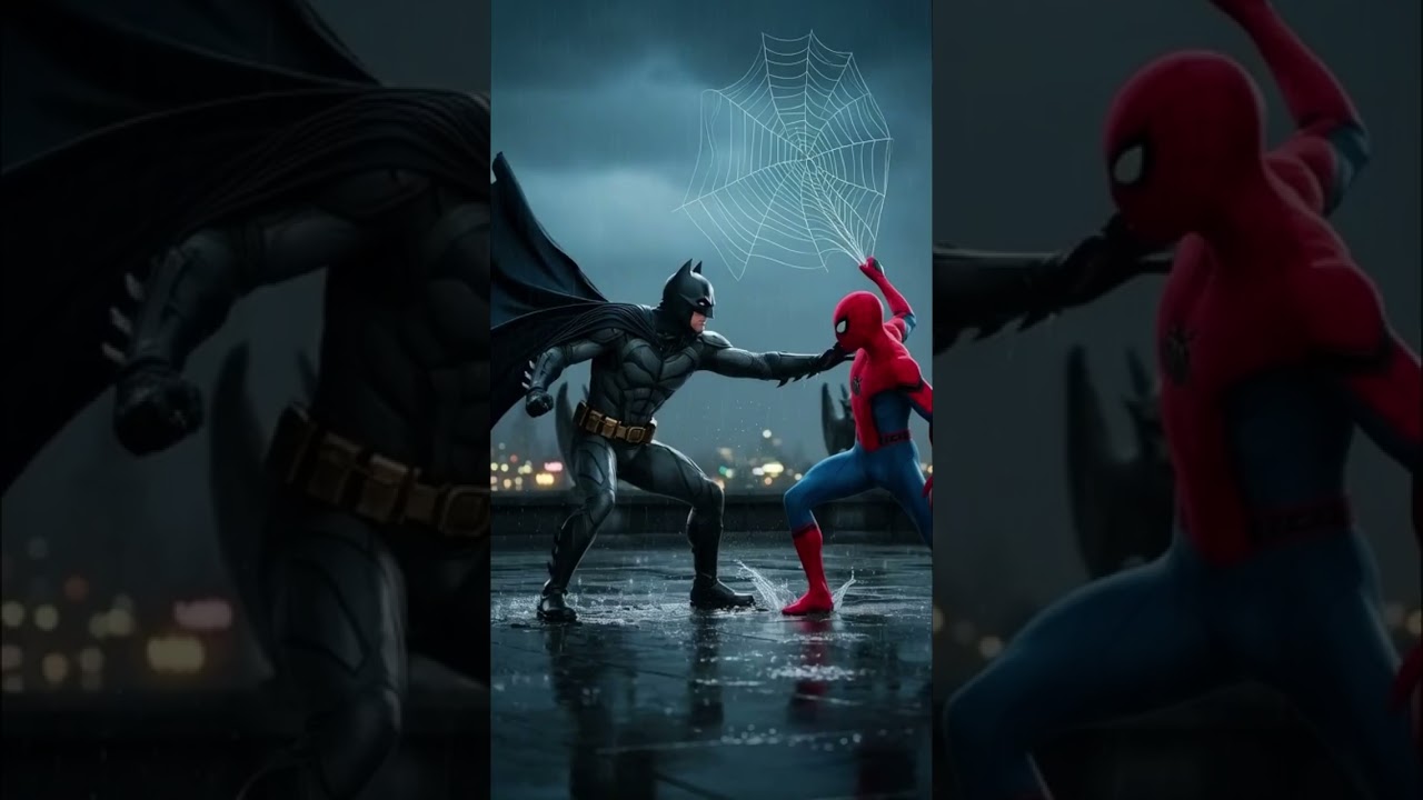 BATMAN VS HOMEM-ARANHA – BATALHA ÉPICA NA CHUVA | LIVE ACTION CINEMATOGRÁFICO