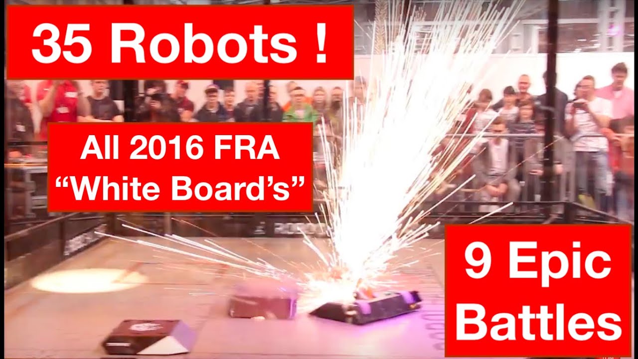 RC Combat Robot Wars - 35 Robots in 9 Epic Battles - All 'Whiteboard' Fights from 2016 FRA event