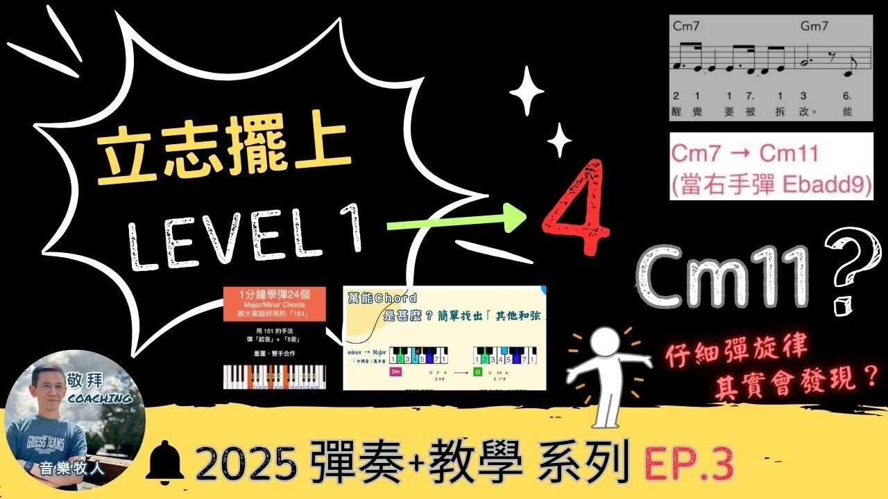 【和弦代號點理解？】7 maj9 11  sus4 仲有「分數」唔識彈？係咪記晒就得？彈Chord BB班到進階｜逐步教你彈