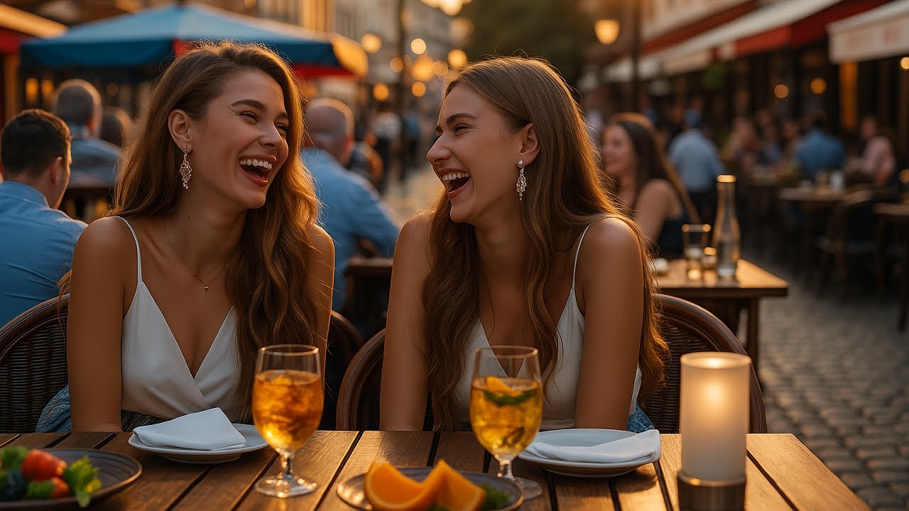 Romanian Girls, Laughter & Local Flavor 🍨🍸 | 4K Summer Evenings in Old Town Bucharest 💃✨🇷🇴