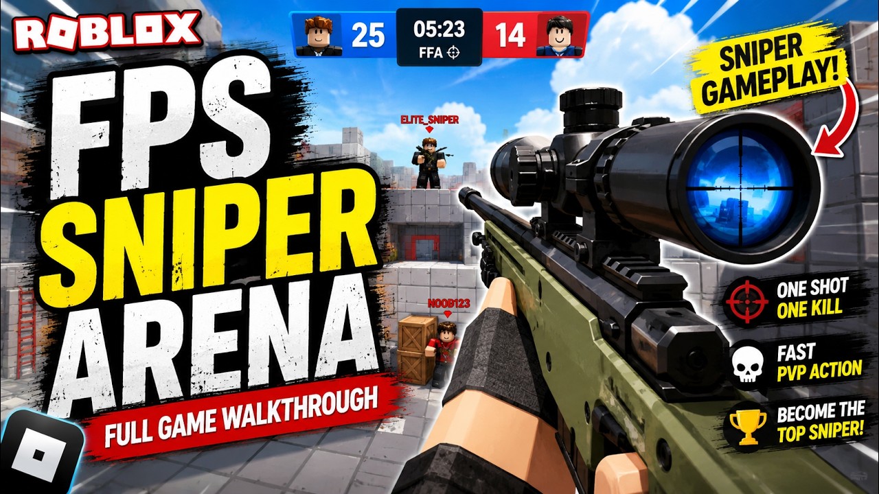 FPS Sniper Arena - Roblox Full Game Walkthrough [Sniper Gameplay]