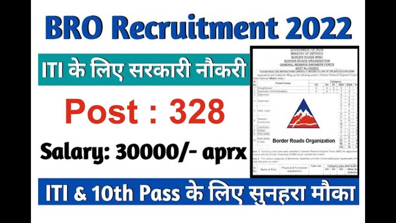 BIG UPDATE BRO GREF Advt 03/2022 Recruitment Draughtsman, Typist, Electrician & Various Post Apply